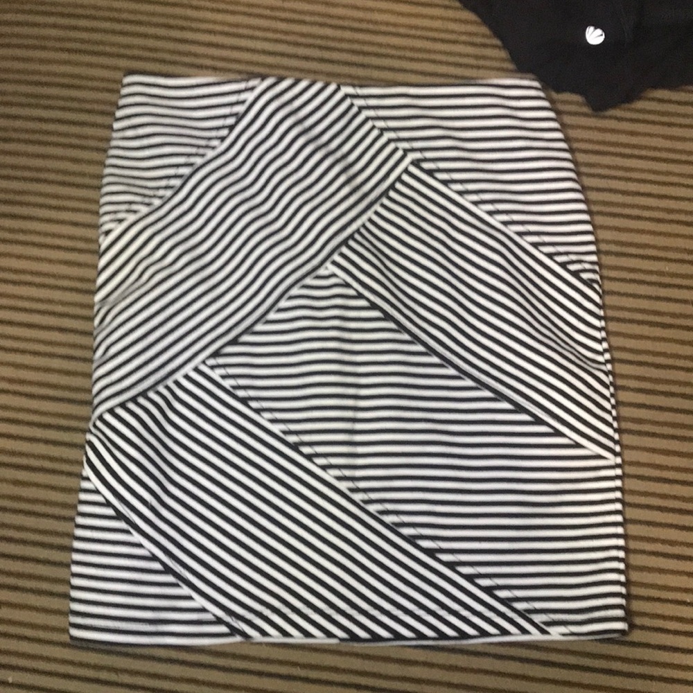 Black and white stripe skirt